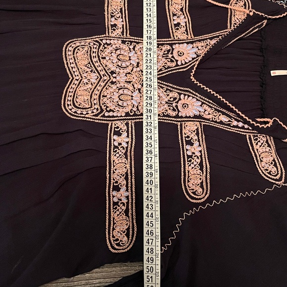Free People Boho Embroidered Tunic Dress - Size-XS - Picture 3 of 5